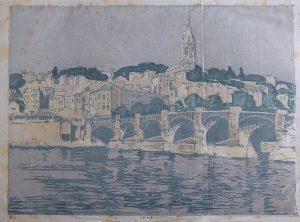 Berndt, Siegfried: Die Brcke von Saint Cloud (Farbholzschnitt 1908)