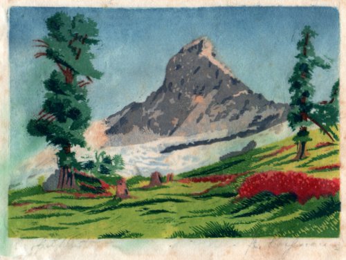 Bochmann: Matterhorn  (Farbholzschnitt)