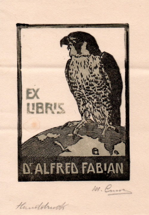 Martha Cunz, Ex libris Dr. Alfred Fabian, Farbholzschnitt 1911