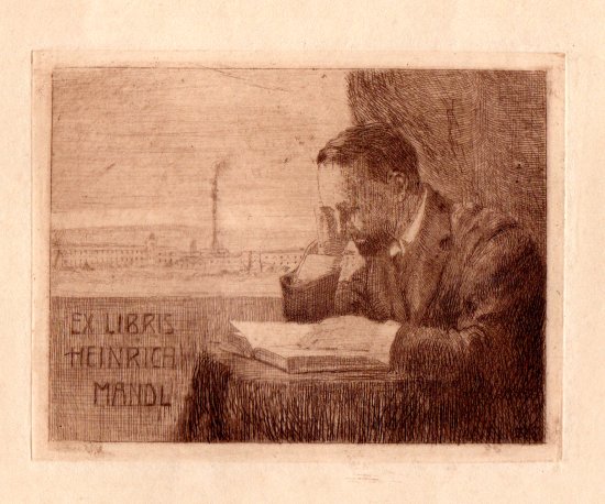 Emma Lwenstamm: Ex libris Heinrich Mandl (Radierung)