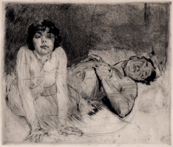 Prihoda, István: Aktok/Akte (Radierung, rézkarc 1915)