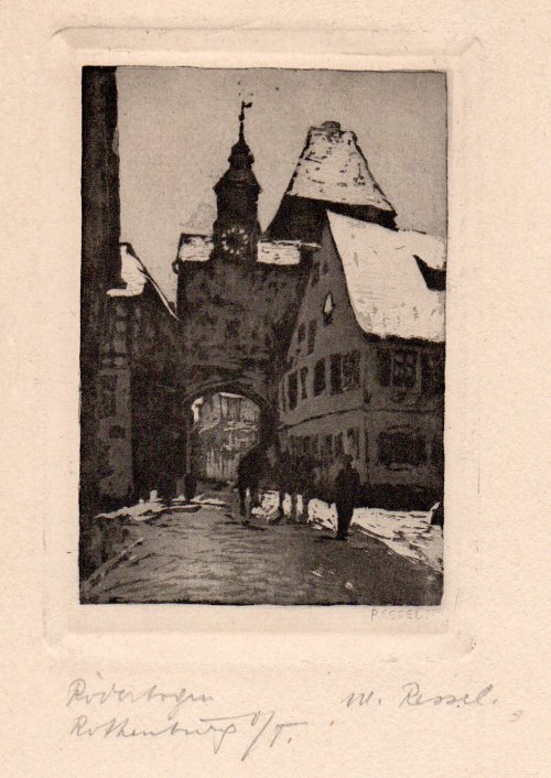 Maria Ressel, Rderbogen Rothenburg, Radierung