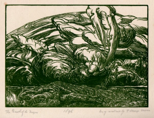 Sturge Moore, Thomas: The death of the dragon (Holzschnitt 1896)