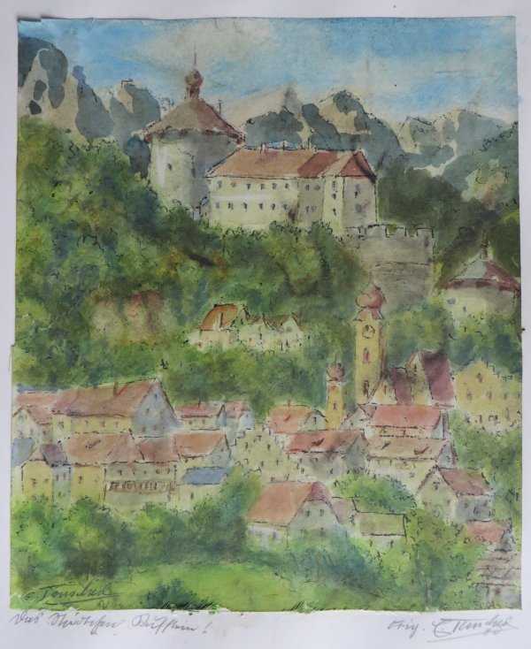 Eduard Tenschert: Das Stdtchen Kufstein! (Aquarell 1980)