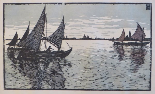 Carl Thiemann, Abend vor Venedig, Farbholzschnitt 1910