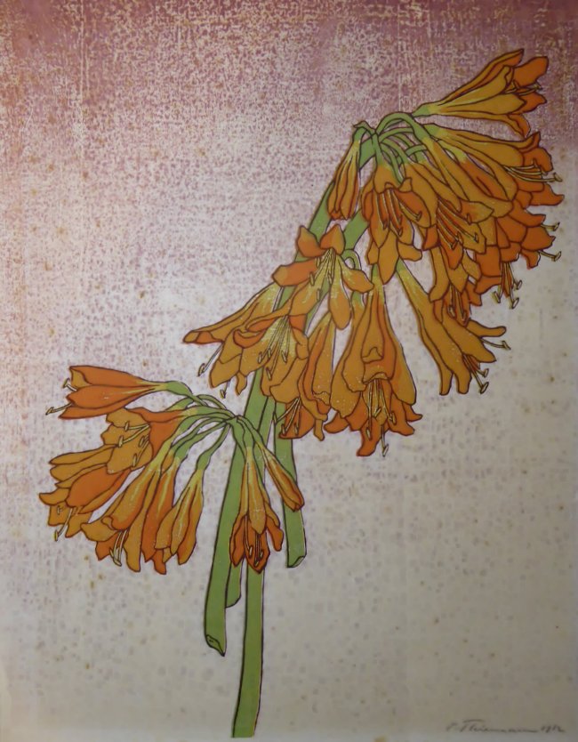 Carl Thiemann, Clivia, Farbholzschnitt 1912