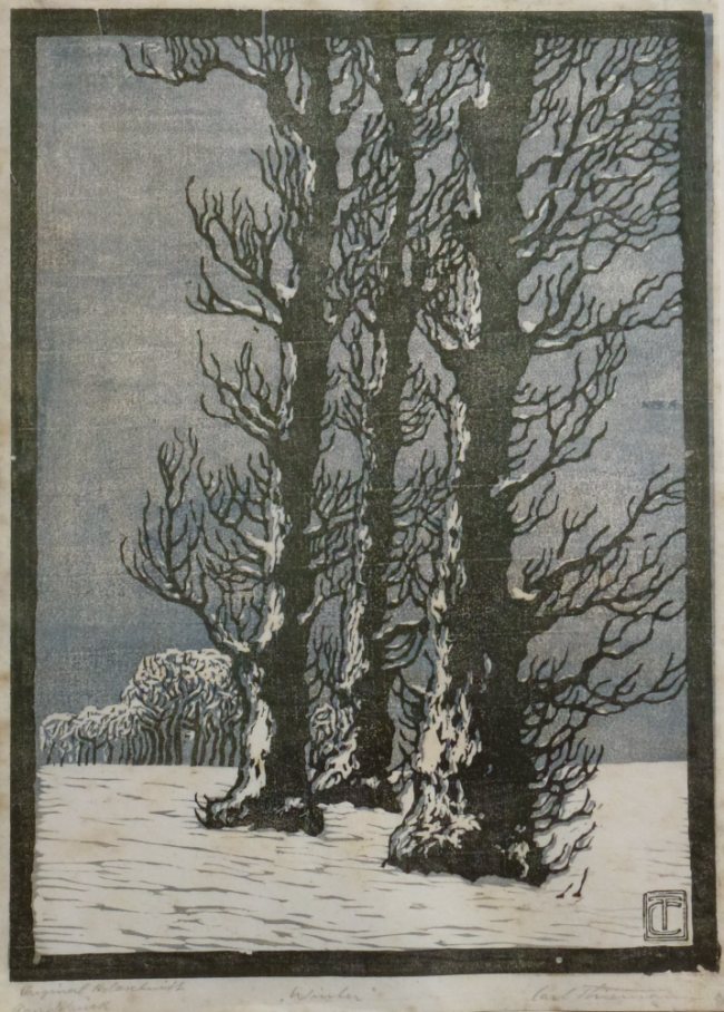 Carl Thiemann, Winter, Farbholzschnitt 1908