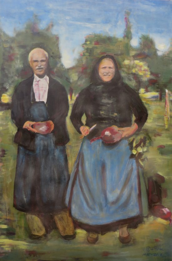 Miene Großeltern (Acryl und Buntstift)