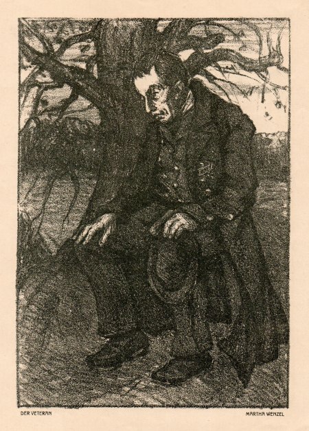 Martha Wenzel,Veteran, Lithografie