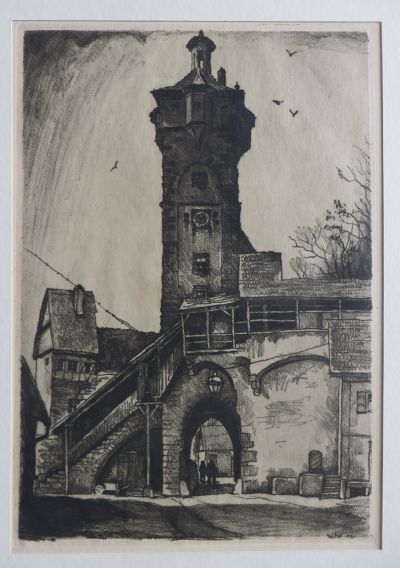 Zdor: Rothenburg, Klingentor (Weichgrundtzung oder Lithographie)