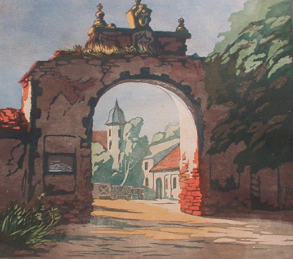 Anna Bhker, Altes Burgtor, Farbholzschnitt