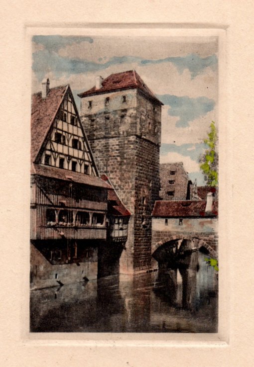 Otto Gerhards: Nürnberg, Henkersteg (Kolorierte Radierung)