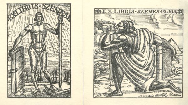 Kmetty, Jnos: 2 Ex Libris fr Szenes, Lajos