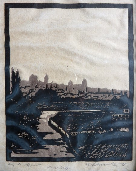 Karl Schmidt-Wolfratshausen: Nrnberg (Farblinolschnitt)