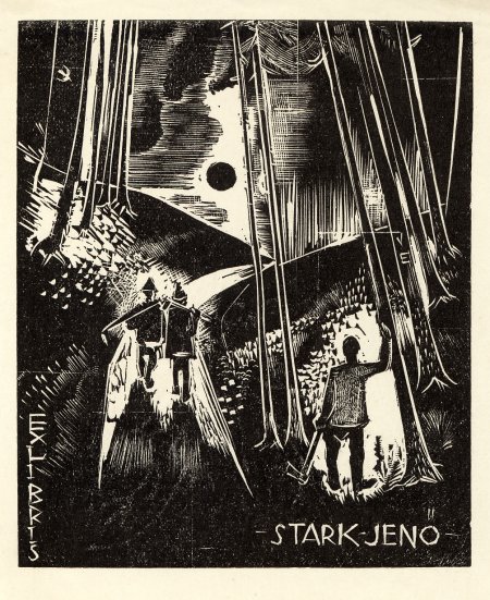 Vadsz, Endre: Ex Libris Stark Jen (Holzschnitt)