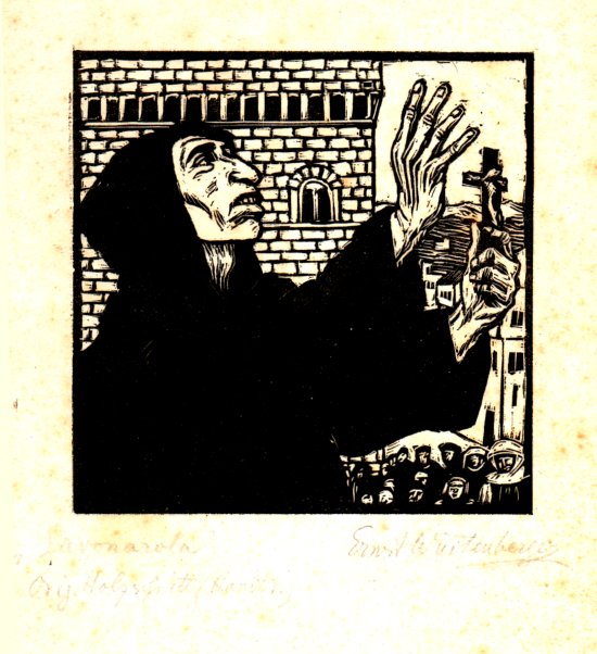 Wrtenberger: Savonarola (Holzschnitt)